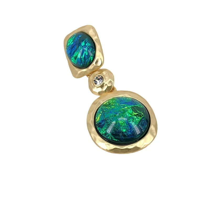 Pendientes de turquesa, estilo refinado. Pendientes franceses de plata 925 con aguja.