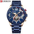 Reloj de hombre con calendario, reloj de hombre con correa de acero de seis pines, reloj de cuarzo, reloj deportivo para hombre.