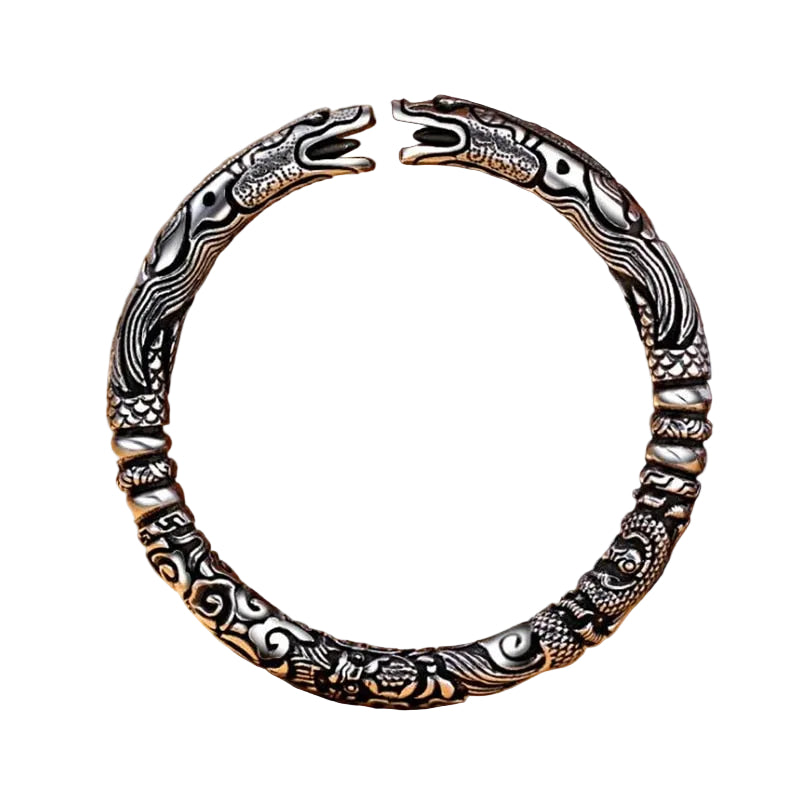 Pulsera de plata tailandesa 925 con diseño de cabeza de serpiente  para hombre.