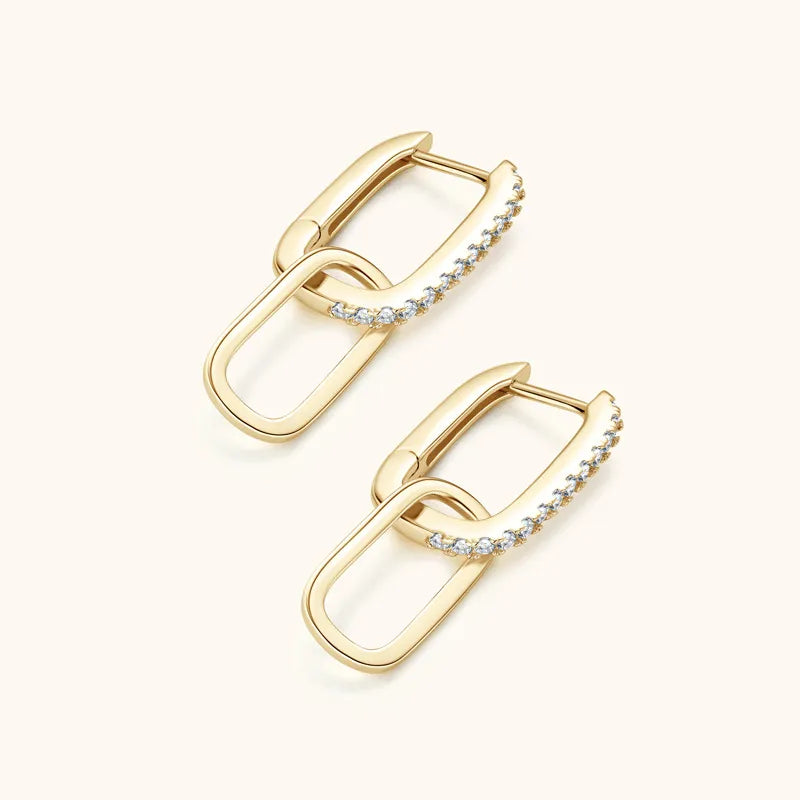 Pendientes de moissanita en plata de ley 925