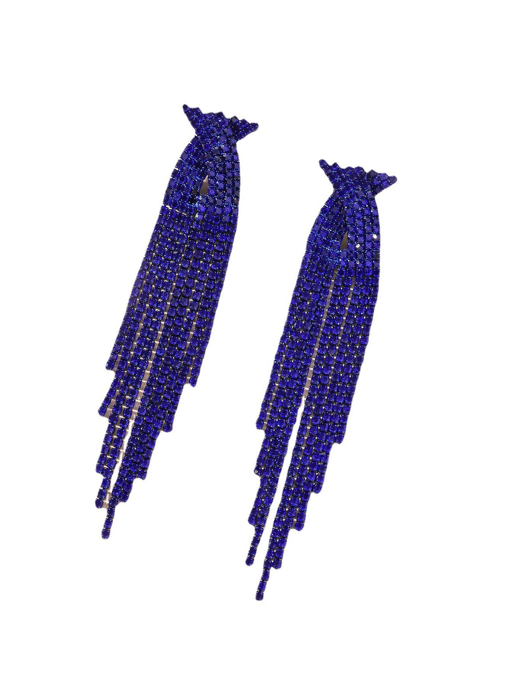 Pendientes de mujer, pendientes de botón, pendientes de cristal con diamantes de imitación y cadena de garra.