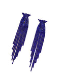 Pendientes de mujer, pendientes de botón, pendientes de cristal con diamantes de imitación y cadena de garra.