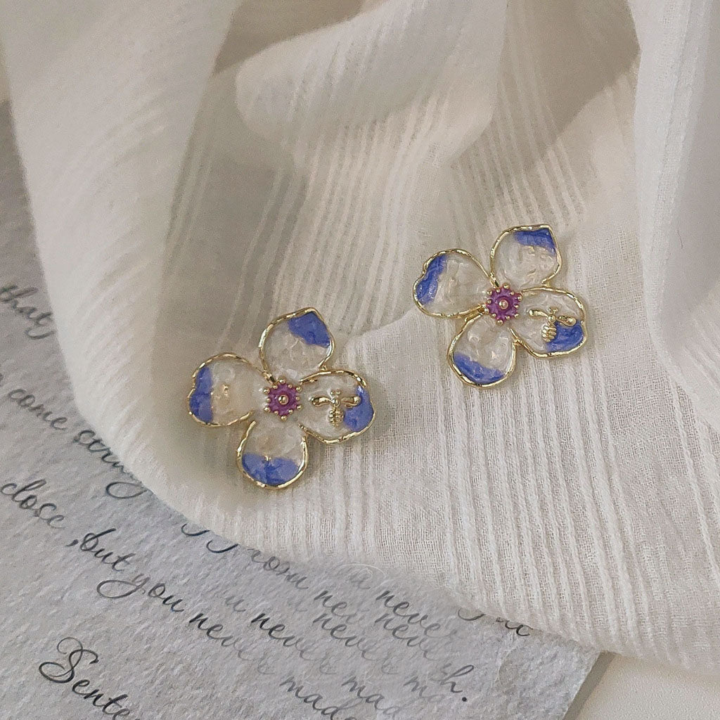 Pendientes sencillos para mujer, pendientes elegantes, pendientes con efecto de esmalte, joyería nueva