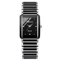 Reloj de pareja cuadrado para mujer y hombre, de cerámica y cuarzo.