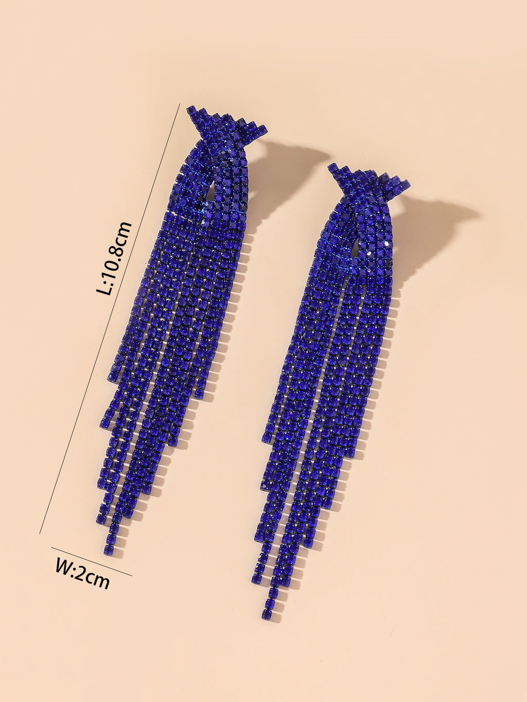 Pendientes de mujer, pendientes de botón, pendientes de cristal con diamantes de imitación y cadena de garra.