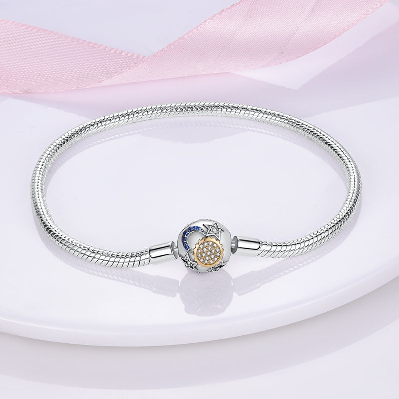 Pulsera de plata 925 chapada en cobre con cuentas de la familia Pan, hecha a mano.
