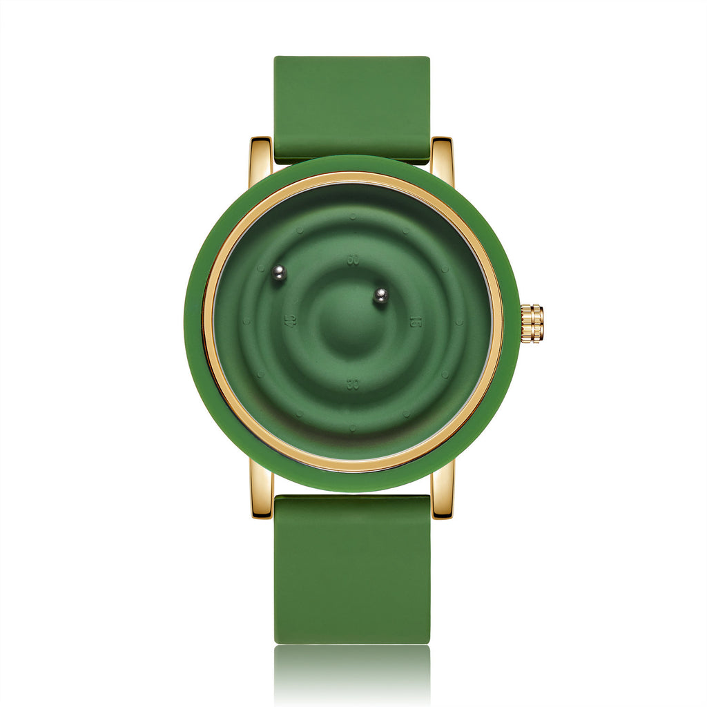 Reloj de silicona unisex de moda, innovador, creativo y moderno con bola flotante.