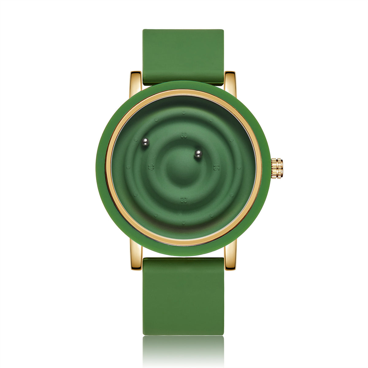 Reloj de silicona unisex de moda, innovador, creativo y moderno con bola flotante.