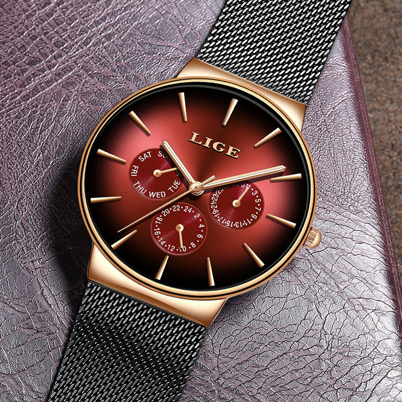 Reloj de cuarzo para hombre con correa de malla