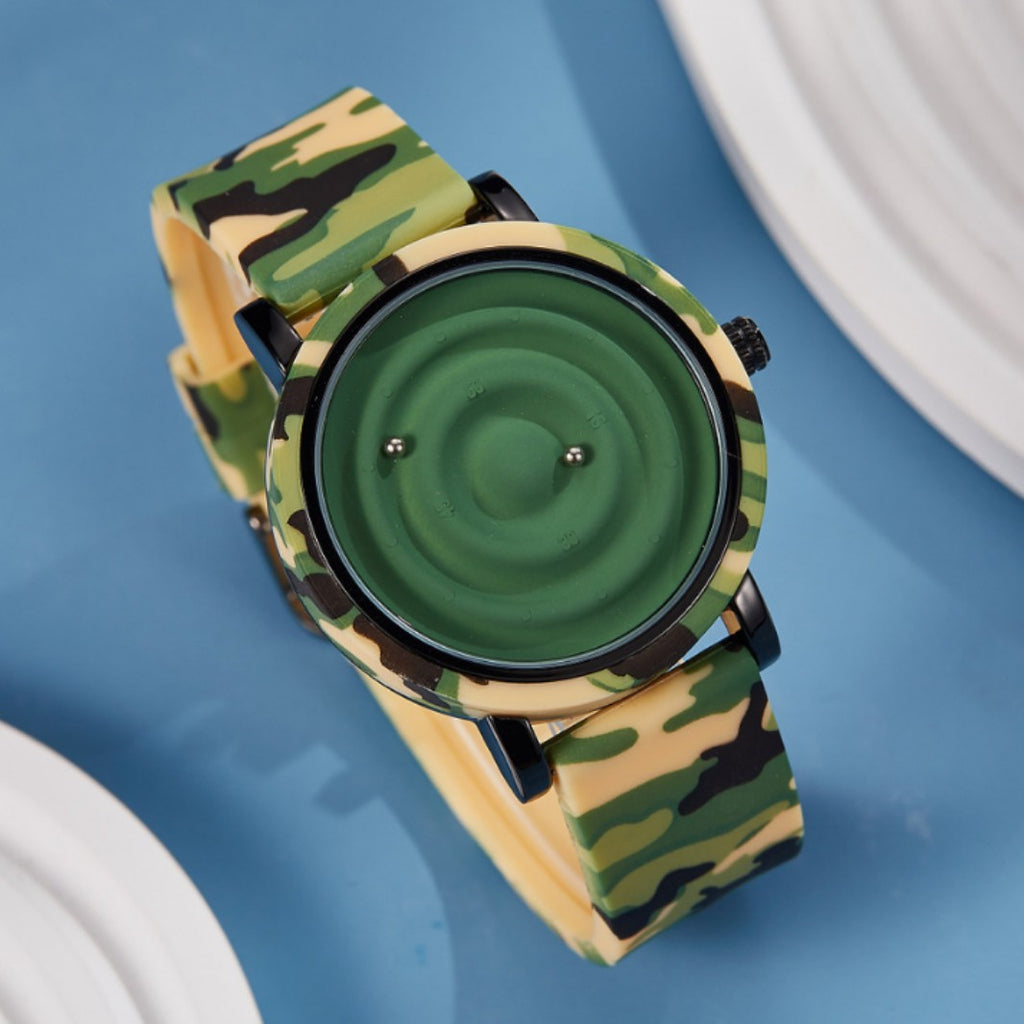 Reloj de silicona unisex de moda, innovador, creativo y moderno con bola flotante.