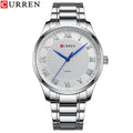 Reloj de negocios con correa de acero, reloj de cuarzo informal y elegante.