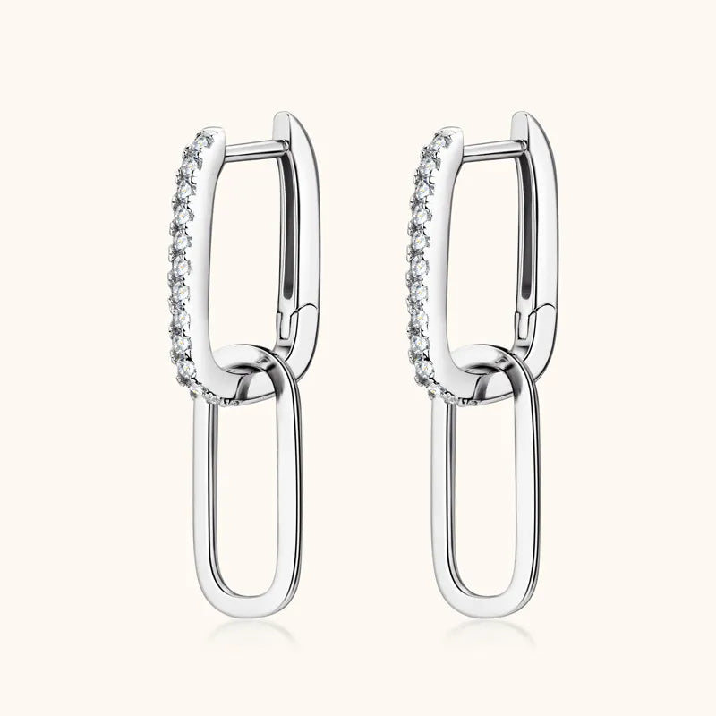Pendientes de moissanita en plata de ley 925