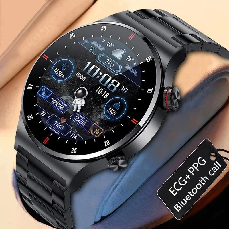 Reloj inteligente QW33 con ECG+PPG, reproductor de música, podómetro, Bluetooth y función de llamadas.
