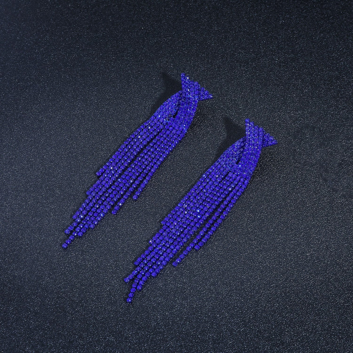 Pendientes de mujer, pendientes de botón, pendientes de cristal con diamantes de imitación y cadena de garra.