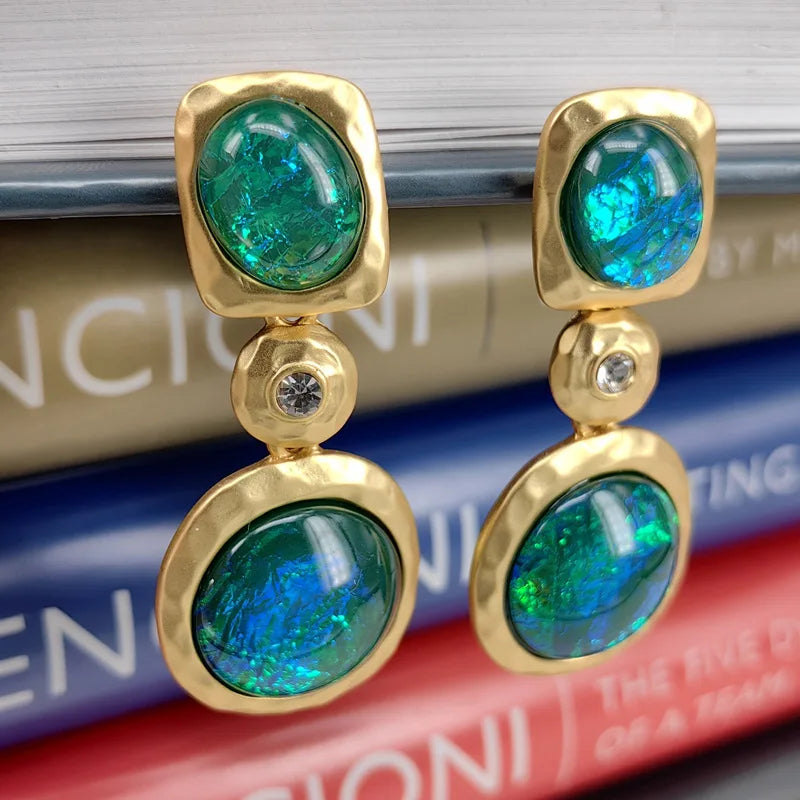 Pendientes de turquesa, estilo refinado. Pendientes franceses de plata 925 con aguja.