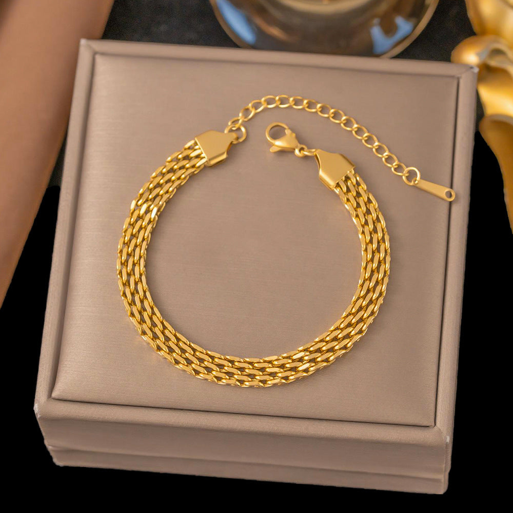 Pulsera trenzada de acero inoxidable hecha de acero de titanio.
