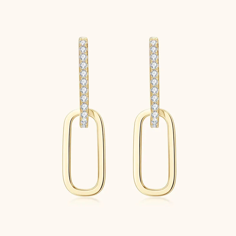 Pendientes de moissanita en plata de ley 925