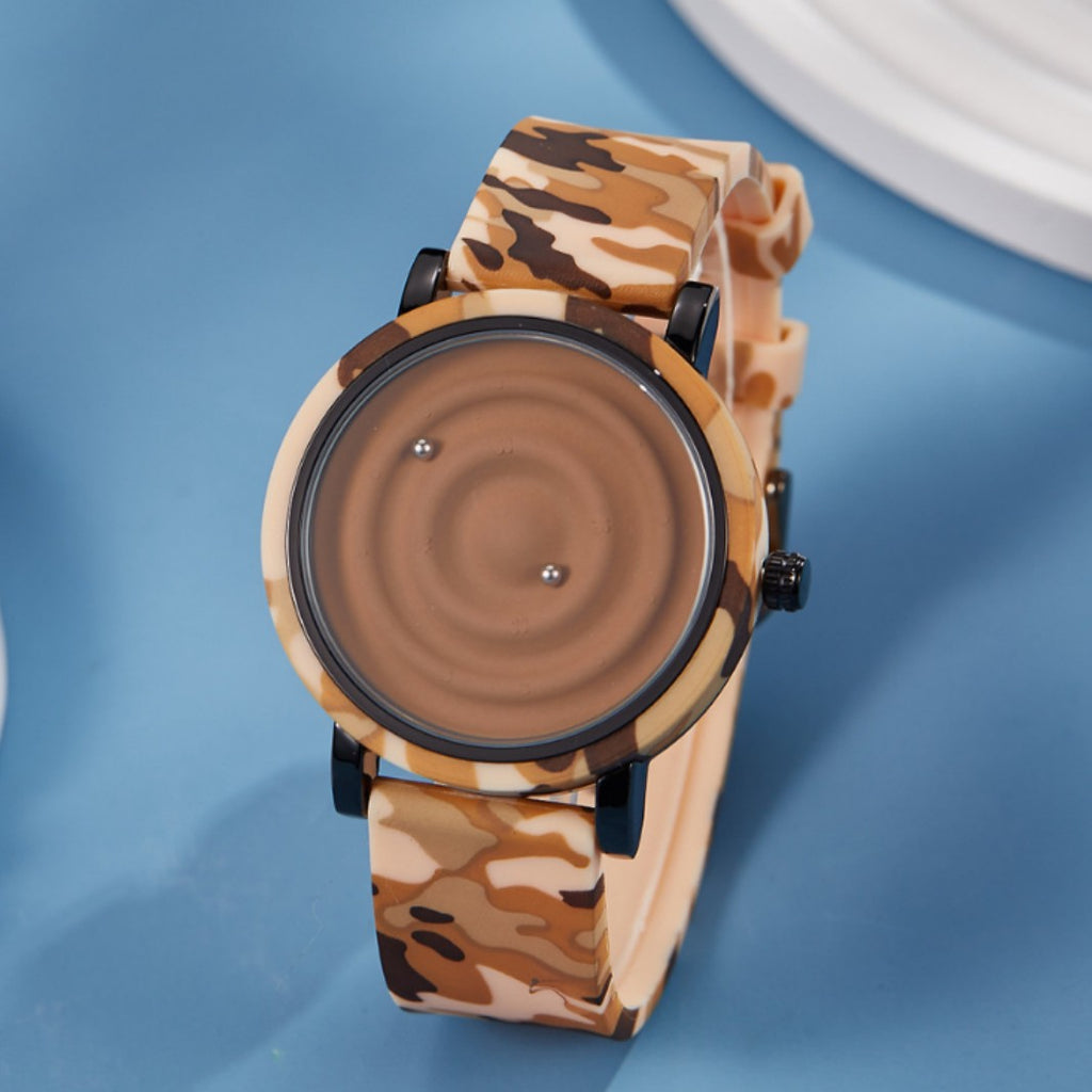 Reloj de silicona unisex de moda, innovador, creativo y moderno con bola flotante.
