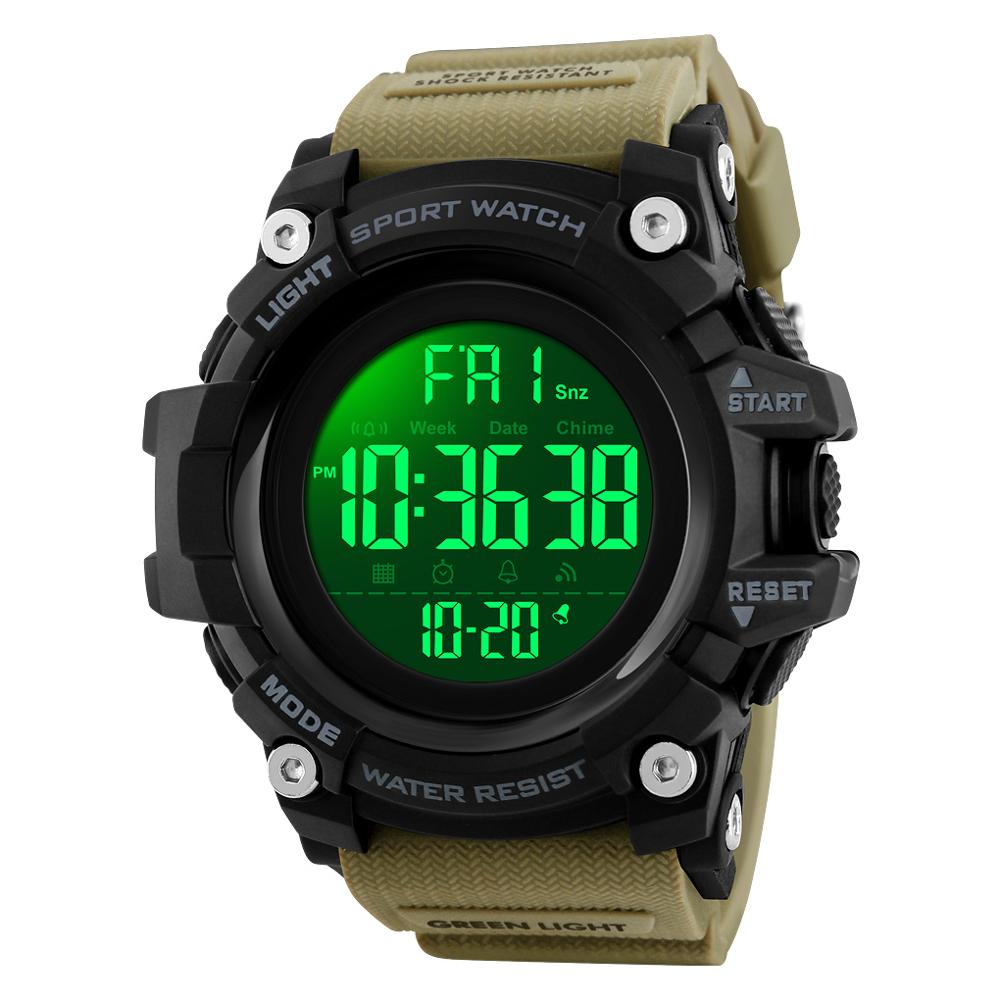 Reloj deportivo con cronómetro y cuenta regresiva SKMEI 1384 para hombre, de marca de lujo, resistente al agua, con LED, electrónico digital.