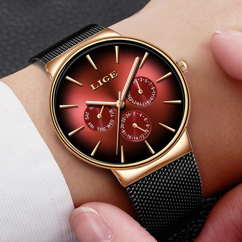 Reloj de cuarzo para hombre con correa de malla