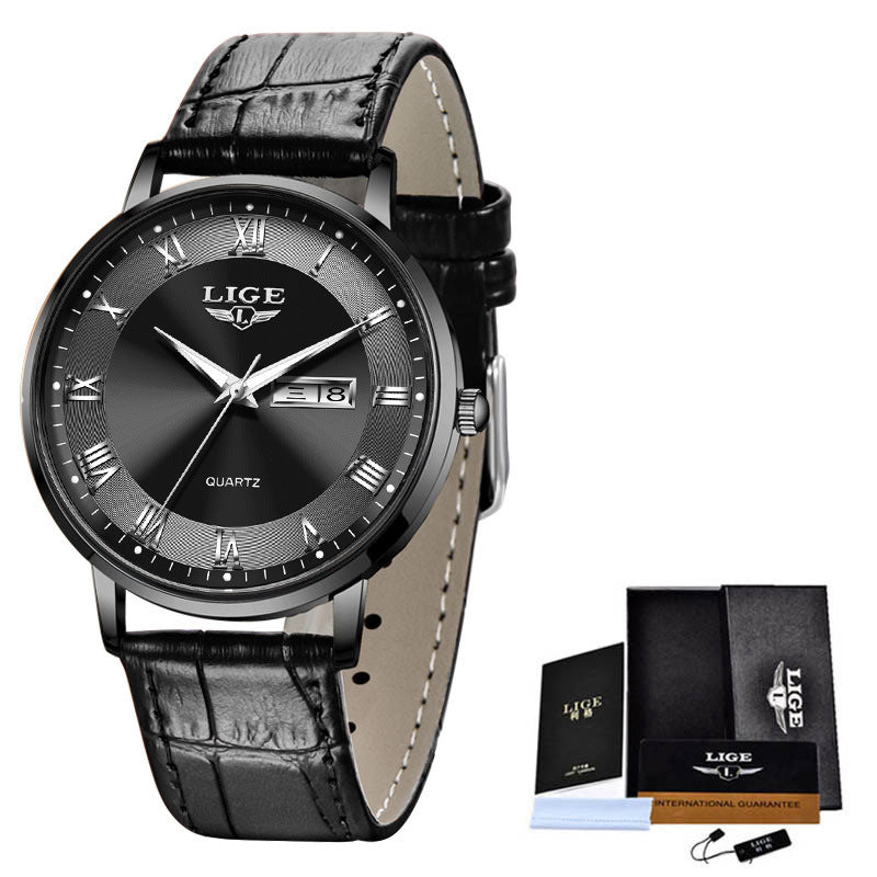 Reloj de cuarzo ultrafino para mujer, reloj clásico para mujer con doble calendario, resistente al agua, correa de malla Milan.