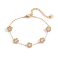 Pulsera de acero titanio con circonitas para mujer, joyería exclusiva, versátil y resistente al color.