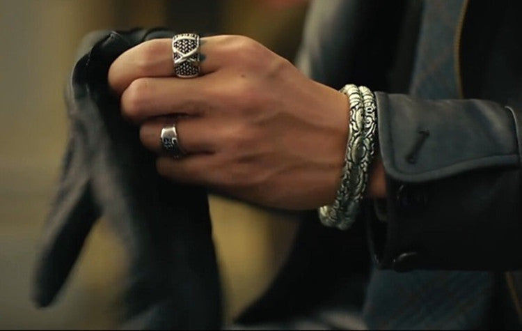 Pulsera de plata tailandesa 925 con diseño de cabeza de serpiente  para hombre.