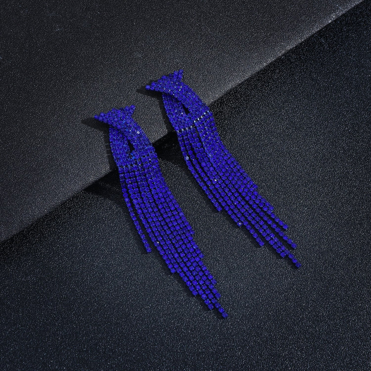 Pendientes de mujer, pendientes de botón, pendientes de cristal con diamantes de imitación y cadena de garra.