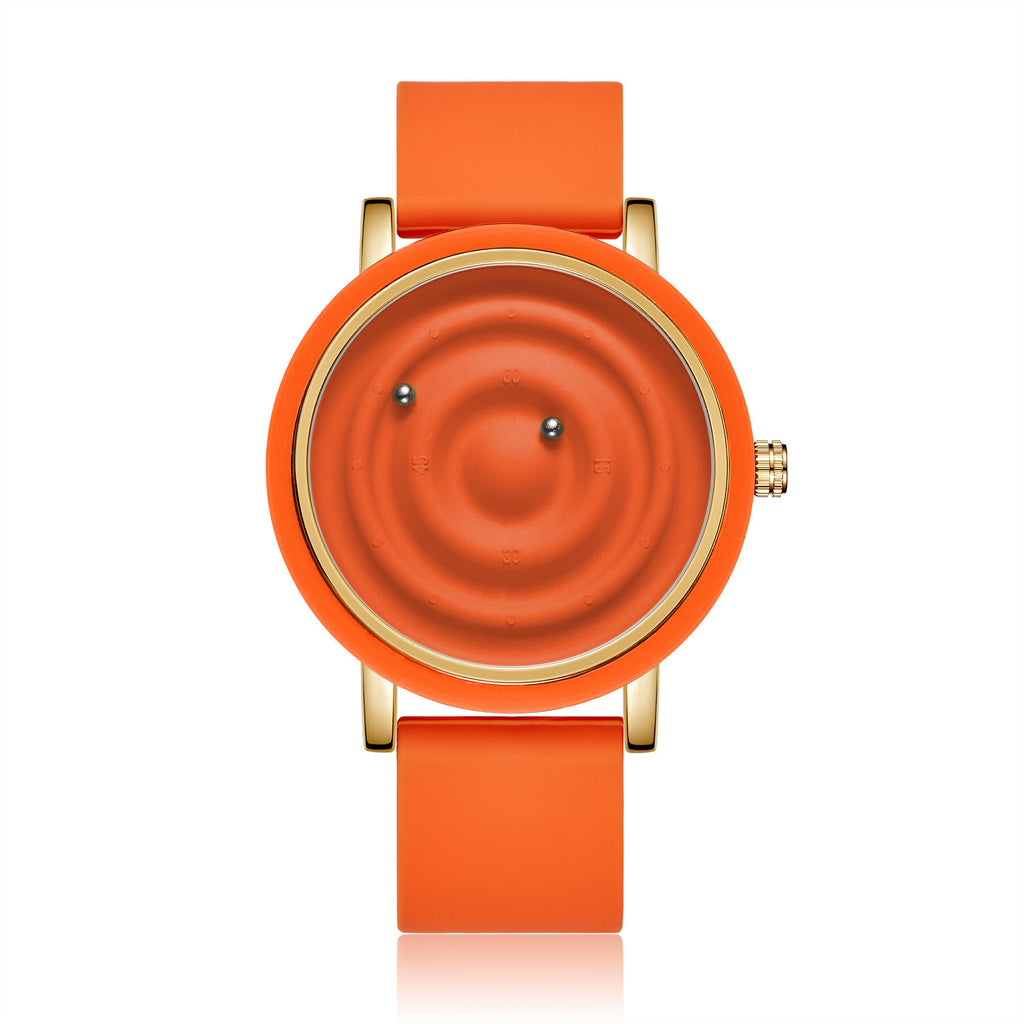 Reloj de silicona unisex de moda, innovador, creativo y moderno con bola flotante.