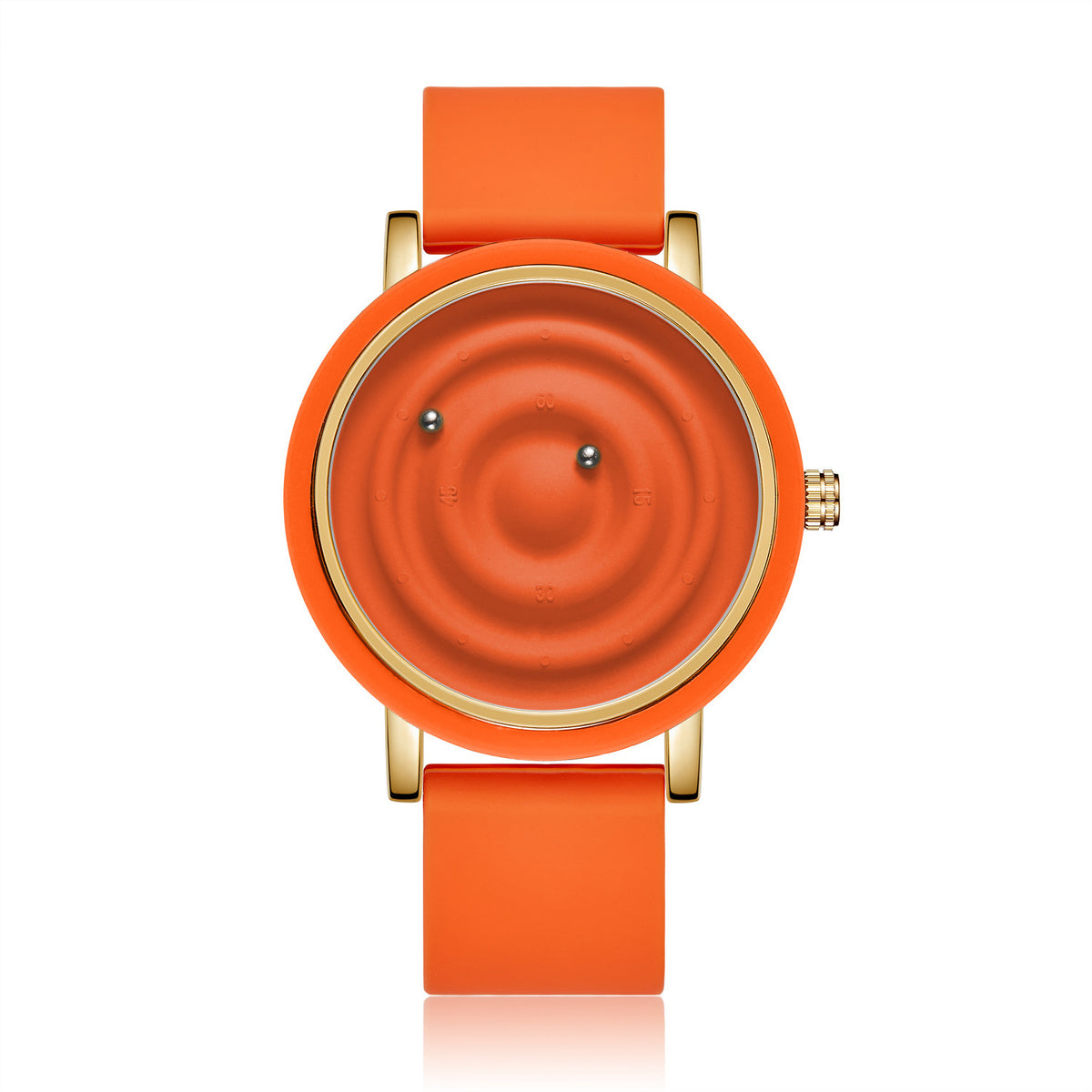 Reloj de silicona unisex de moda, innovador, creativo y moderno con bola flotante.