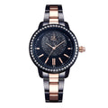 Reloj de oro rosa de cuarzo, relojes de pulsera de cristal de marca superior para mujer.
