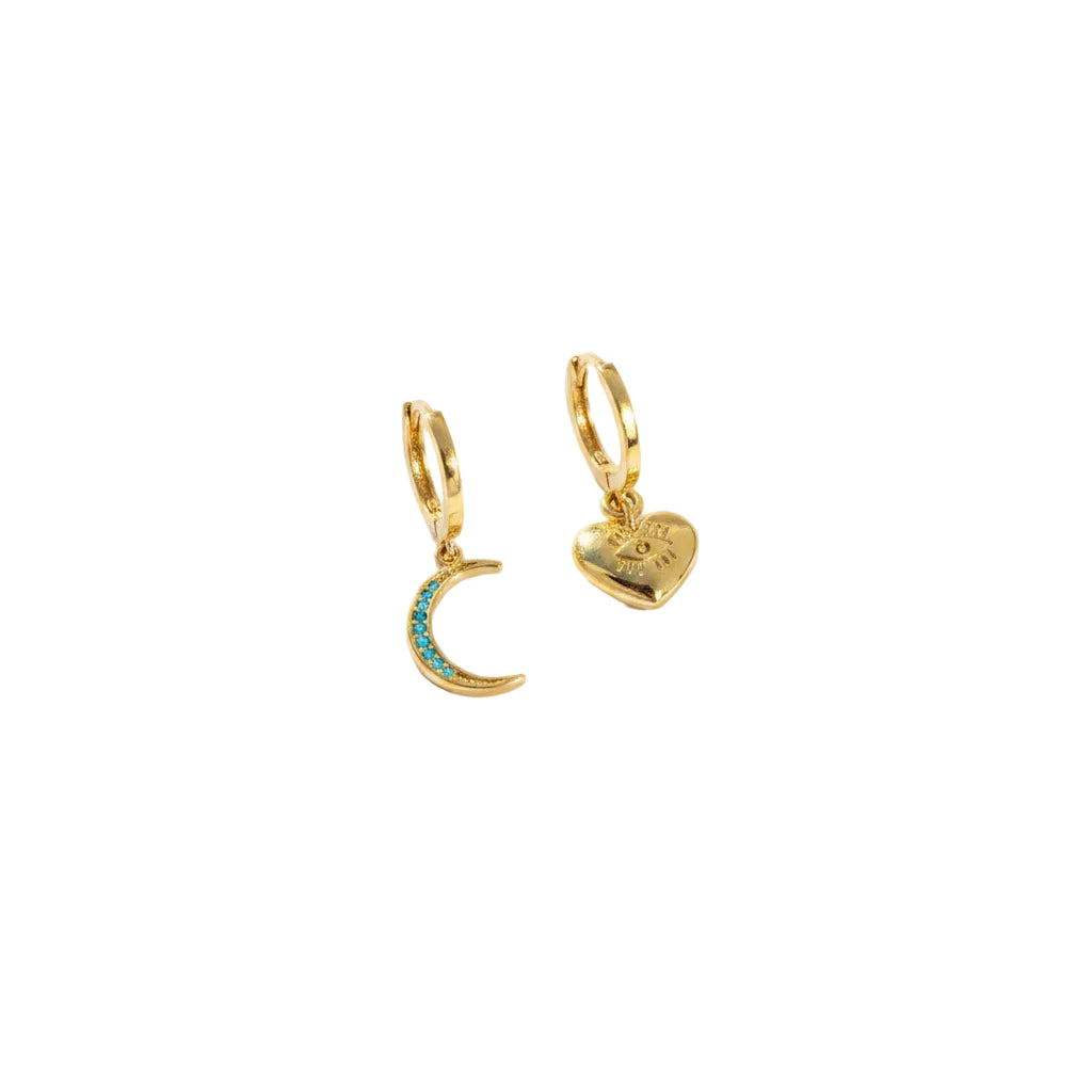 Pendientes de luna de cristal