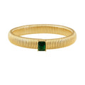 Pulsera Serenity Emerald CZ de oro